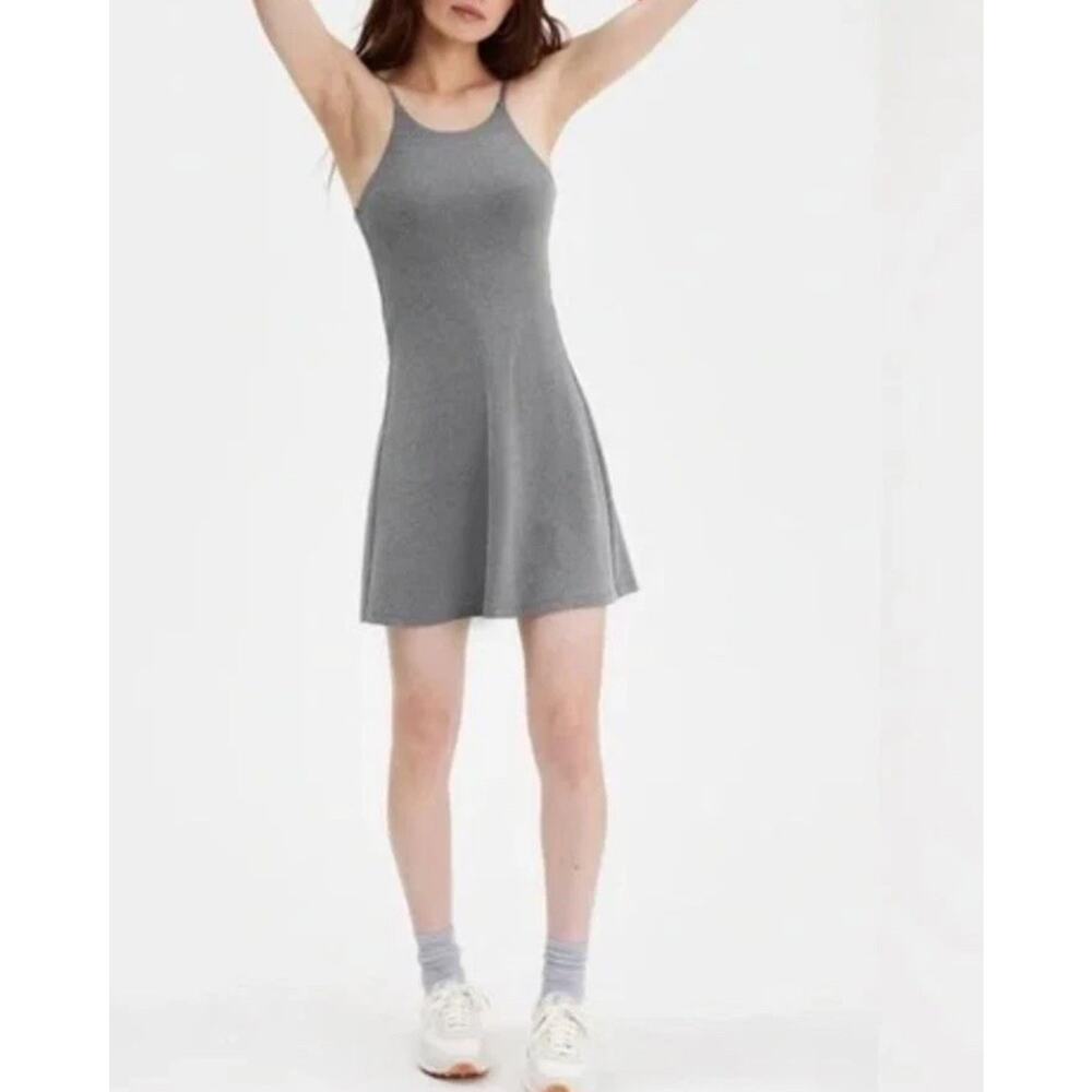 Girlfriend Collective Naomi Heather Gray Active Dress XS Shorts Pickleball Sport